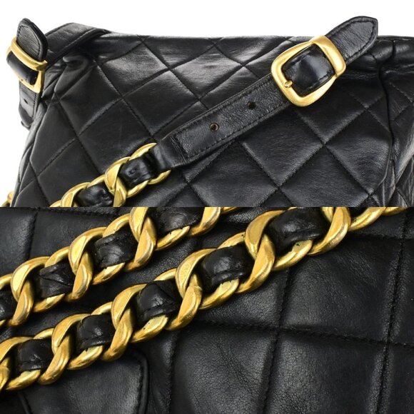 CHANEL CC Logo Matelasse Chain Backpack Bag Leather Black GHW France 317RK756 main image 10